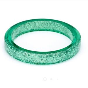 Splendette Green Lagoon Glitter Narrow and Regular Bangle (Set of 2)